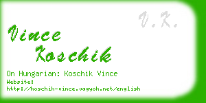 vince koschik business card